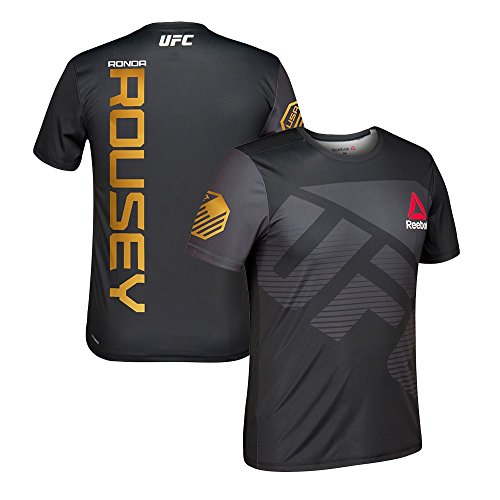adidas Ronda Rousey Reebok UFC - Camiseta Oficial para Hombre, Color Negro, Large, Negro
