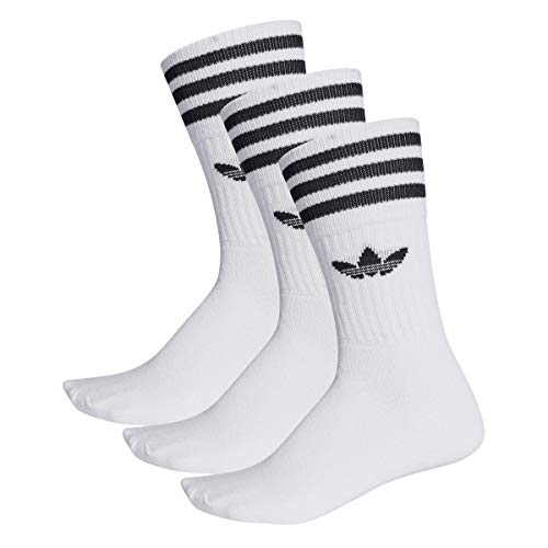 Adidas Solid Crew - Calcetines (3 pares) negro/blanco 35-38