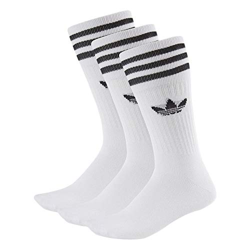 adidas Solid Crew - Calcetines (3 unidades) blanco / negro 39-42