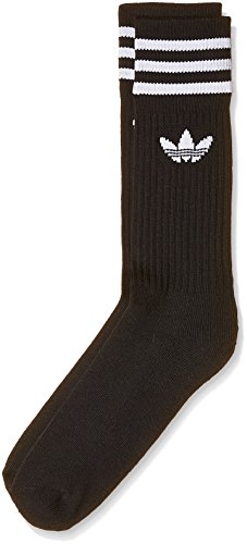 Adidas Solid Crew, Calcetines Unisex Adulto, negro / blanco, 35/38, paquete de 3