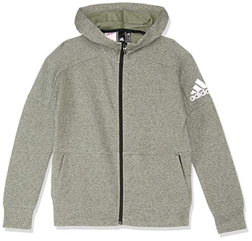 adidas Stadium Full Zip Chaqueta con Capucha de, Niños, DJ1725, Stadium Heather/Base Grn, 140