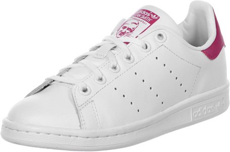 adidas Stan Smith J, Zapatillas Unisex Adulto, Blanco (Footwear White/Footwear White/Bold Pink 0), 38 2/3 EU