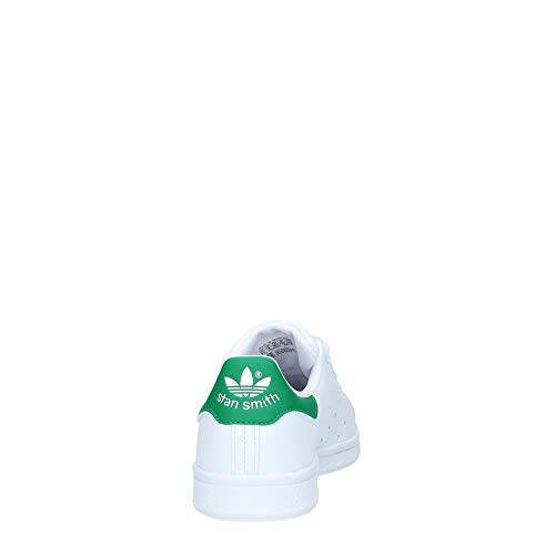 adidas Stan Smith J Zapatillas Unisex Niños, Blanco (Footwear White/Footwear White/Green 0), 36 2/3 EU