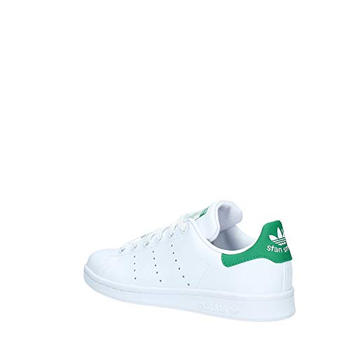 adidas Stan Smith J Zapatillas Unisex Niños, Blanco (Footwear White/Footwear White/Green 0), 37 1/3 EU