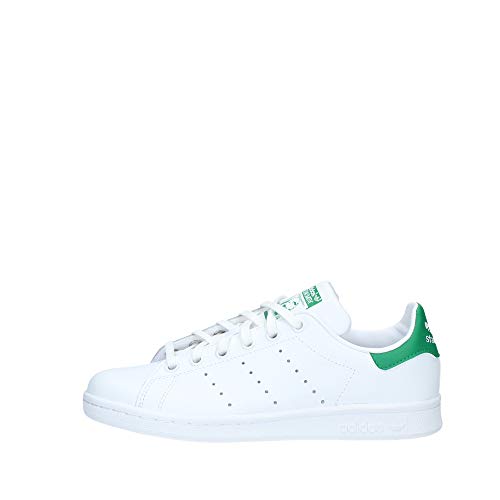 adidas Stan Smith J Zapatillas Unisex Niños, Blanco (Footwear White/Footwear White/Green 0), 37 1/3 EU