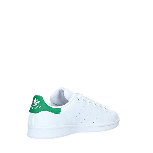 adidas Stan Smith J Zapatillas Unisex Niños, Blanco (Footwear White/Footwear White/Green 0), 37 1/3 EU