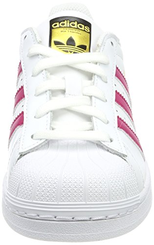 Adidas Superstar Foundation, Zapatillas Unisex Infantil, Blanco / Fucsia, 35.5 EU