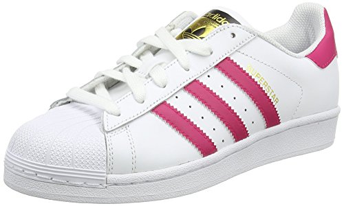 Adidas Superstar Foundation, Zapatillas Unisex Infantil, Blanco / Fucsia, 35.5 EU