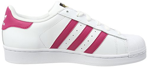 Adidas Superstar Foundation, Zapatillas Unisex Infantil, Blanco / Fucsia, 35.5 EU