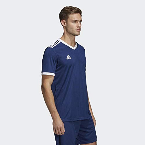 adidas TABELA 18 JSY Camiseta de Manga Corta, Hombre, Dark Blue/White, L