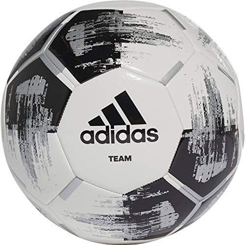 adidas Team Glider Balón de Fútbol, Hombre, White/Black/Silver Met, 5