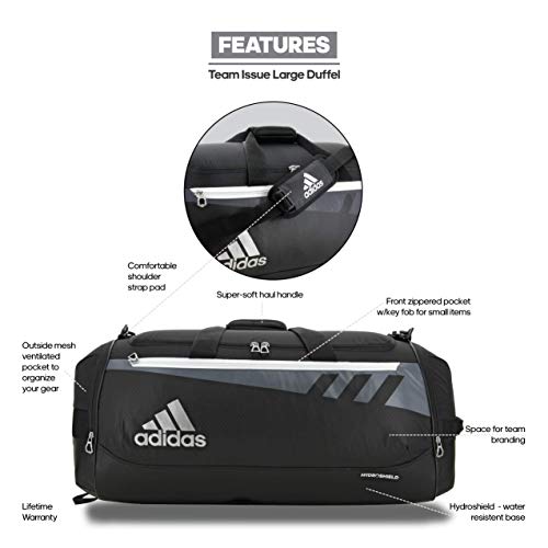 adidas Team Issue Duffel Bag, Black, Medium