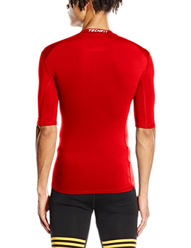 adidas Techfit Base - Camiseta de manga corta para hombre, Rojo (Power Red), L