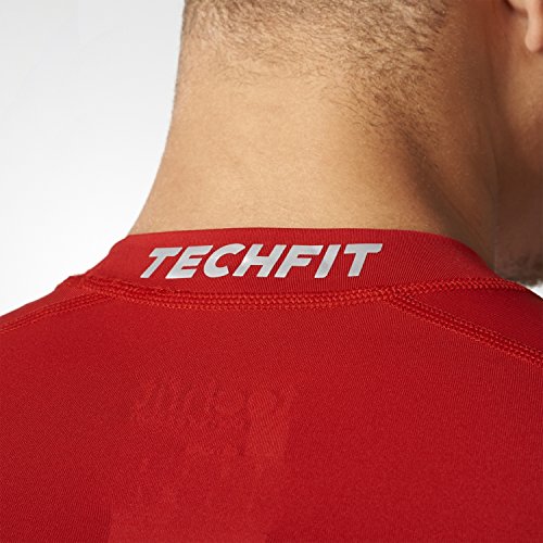 adidas Techfit Base - Camiseta de manga corta para hombre, Rojo (Power Red), L