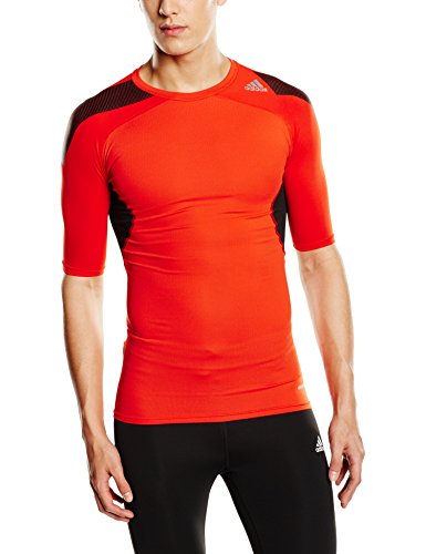 adidas Techfit Cool - Camiseta de Manga Corta para Hombre, Color Naranja, Talla S