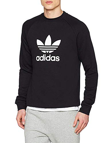 adidas Trefoil Crew Sudadera, Hombre, Negro, L