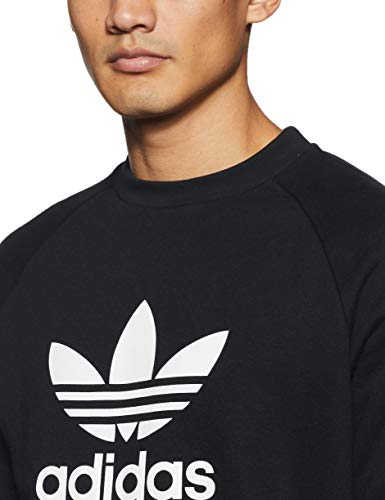 adidas Trefoil Crew Sudadera, Hombre, Negro, L