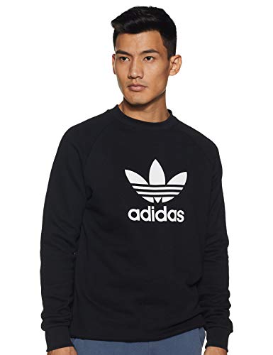 adidas Trefoil Crew Sudadera, Hombre, Negro, L