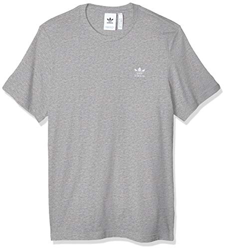 adidas Trefoil Essential tee Camiseta de Manga Corta, Hombre, Gris (Medium Grey Heather), M