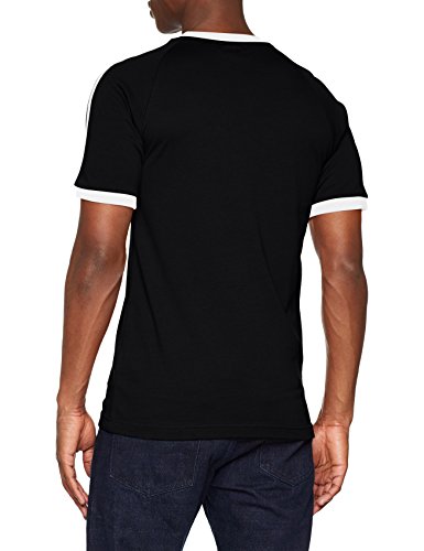 adidas Tres Bandas Camiseta de Manga Corta, Hombre, Negro (Black), XS