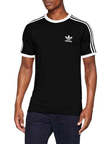 adidas Tres Bandas Camiseta de Manga Corta, Hombre, Negro (Black), XS