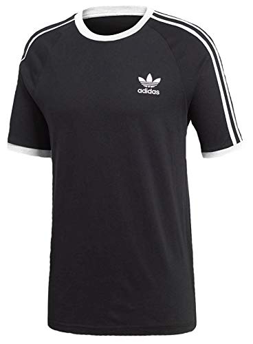 adidas Tres Bandas Camiseta de Manga Corta, Hombre, Negro (Black), XS