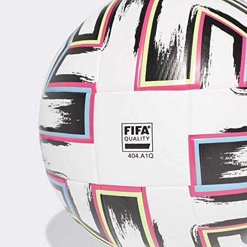 adidas UNIFO LGE Balón de Fútbol, Men's, White/Black/Signal Green/Bright Cyan, 5