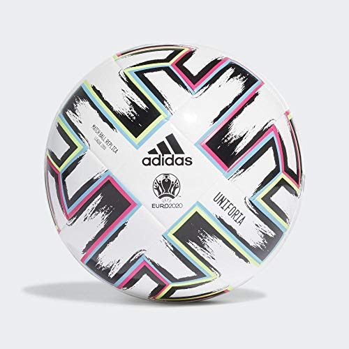 adidas UNIFO LGE J350 Balón de Fútbol, Boys, White/Black/Signal Green/Bright Cyan, 4