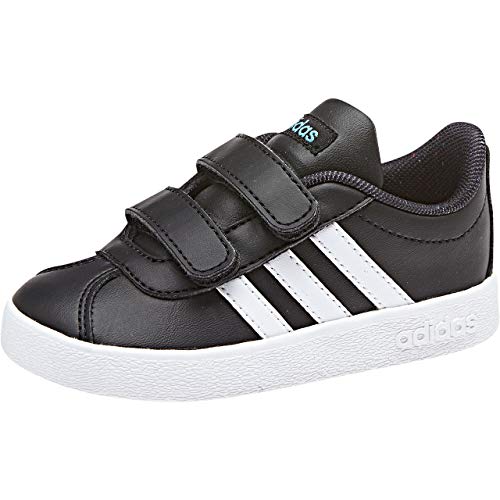 adidas VL Court 2.0 CMF I, Zapatillas de Estar por casa Unisex niños, Negro (Negbás/Ftwbla/Ciabri 000), 22 EU