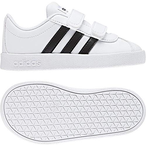 Adidas VL Court 2.0 CMF I, Zapatillas de Gimnasia Unisex niños, Blanco (FTWR White/Core Black/FTWR White FTWR White/Core Black/FTWR White), 25 EU