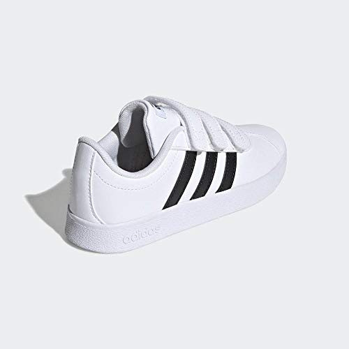 Adidas VL Court 2.0 CMF I, Zapatillas de Gimnasia Unisex niños, Blanco (FTWR White/Core Black/FTWR White FTWR White/Core Black/FTWR White), 25 EU