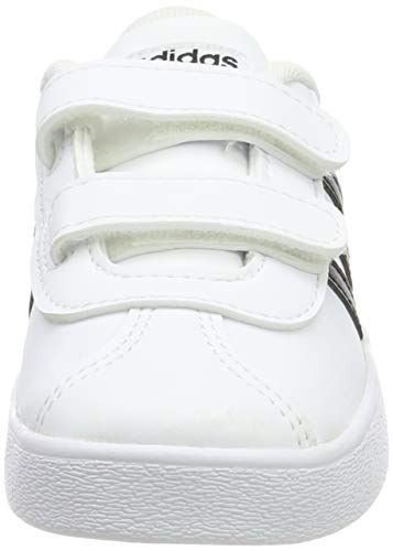 Adidas VL Court 2.0 CMF I, Zapatillas de Gimnasia Unisex niños, Blanco (FTWR White/Core Black/FTWR White FTWR White/Core Black/FTWR White), 25 EU