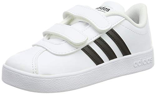 Adidas VL Court 2.0 CMF I, Zapatillas de Gimnasia Unisex niños, Blanco (FTWR White/Core Black/FTWR White FTWR White/Core Black/FTWR White), 25 EU