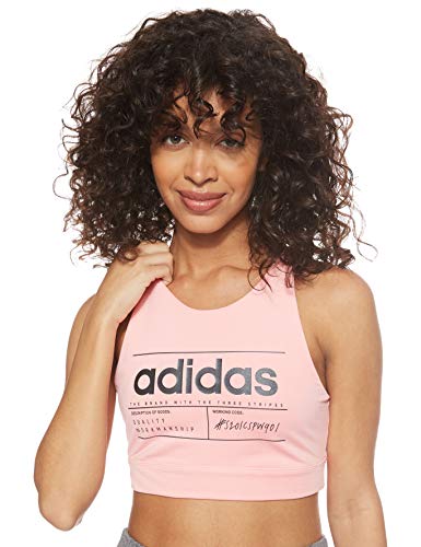 adidas W BB Bra Top Sujetador Deportivo, Mujer, Rosglo/Negro, M