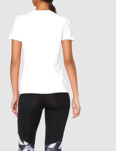 adidas W E Lin Slim T Camiseta de Manga Corta, Mujer, Blanco (White/Black), M