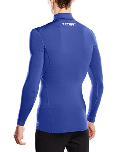 adidas W Moc Camiseta térmica de Manga Larga con Cuello Techfit para Hombre, Otoño-Invierno, Unisex, Color Royal/Blue, tamaño Large