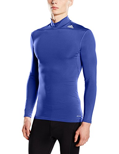 adidas W Moc Camiseta térmica de Manga Larga con Cuello Techfit para Hombre, Otoño-Invierno, Unisex, Color Royal/Blue, tamaño Large