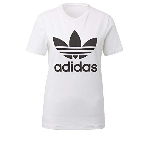 adidas Women's Trefoil Tee, White/Black, XL