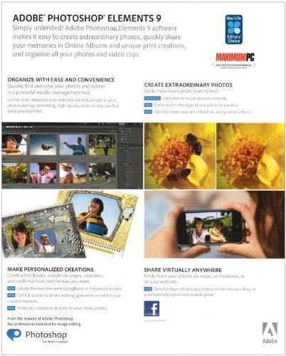 Adobe Photoshop Elements 9 Multiple Platforms 1 usuario EU (versión en inglés)