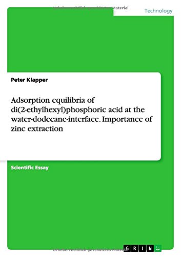 Adsorption equilibria of di(2-ethylhexyl)phosphoric acid at the water-dodecane-interface. Importance of zinc extraction