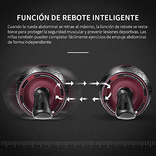 Afloia AB Roller Wheel AB Ruedas de Ejercicio para Abdominales, con Rodilleras Gruesas, Rueda de Fitness para Fortalecer el Vientre para Entrenamientos básicos