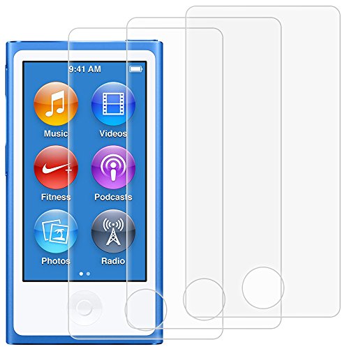 AFUNTA Protectores de Pantalla para iPod Nano 7 8 Generacion, Conjunto de 3 Películas de Protección de Vidrio Templado Cobertura Completa, Anti-rasguños HD Clear Bubble Free para Apple iPod Nano 7 8
