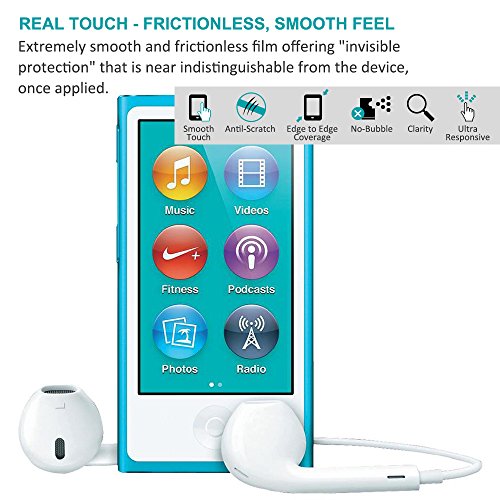AFUNTA Protectores de Pantalla para iPod Nano 7 8 Generacion, Conjunto de 3 Películas de Protección de Vidrio Templado Cobertura Completa, Anti-rasguños HD Clear Bubble Free para Apple iPod Nano 7 8