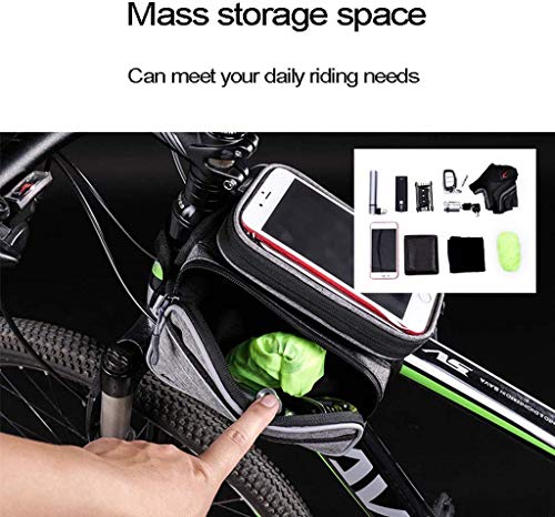 Agradecido por todo Rack para Bicicleta Bolsa para Almacenamiento De Bicicleta Rack De Tubo Superior con Visera (con Pantalla Táctil) para Teléfonos Inteligentes De Menos De 6 Pulgadas