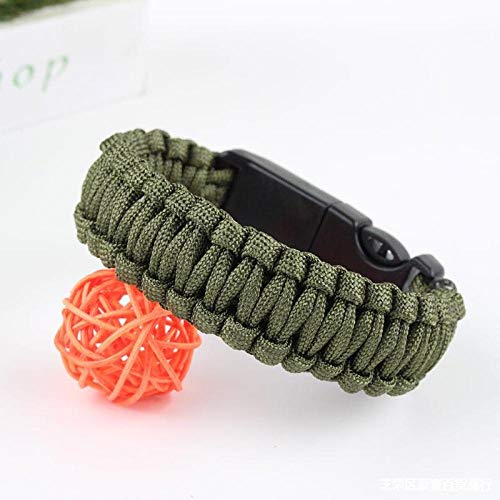 AHGAHG Pulsera de cuerda de paraguas Pulsera de supervivencia multifuncional para exteriores, cuerda para camping, aventura de siete núcleos, camuflaje verde militar