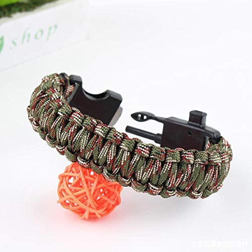 AHGAHG Pulsera de cuerda de paraguas Pulsera de supervivencia multifuncional para exteriores, cuerda para camping, aventura de siete núcleos, camuflaje verde militar