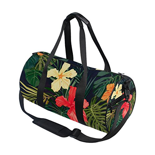 Ahomy Watercolo Tropical Hawaii Flores Monstera Palm Leaf Gym Bolsas de Hombro Deportes Ligeras de Lona Bolsa de Viaje