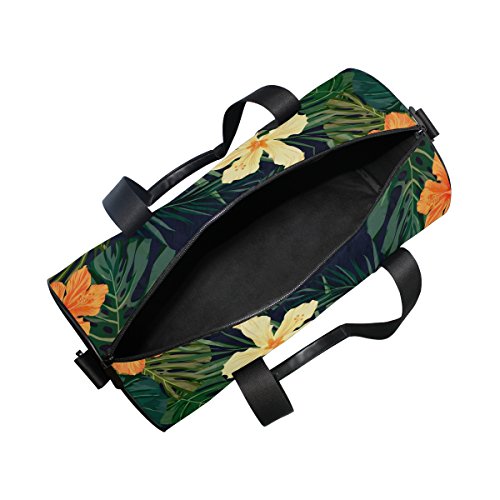 Ahomy Watercolo Tropical Hawaii Flores Monstera Palm Leaf Gym Bolsas de Hombro Deportes Ligeras de Lona Bolsa de Viaje