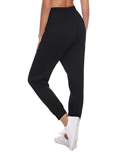 Aibrou Pantalones Chándal Raya Mujer Algodón Largos Pantalon para Deportivo Yoga Fitness Jogger Casual