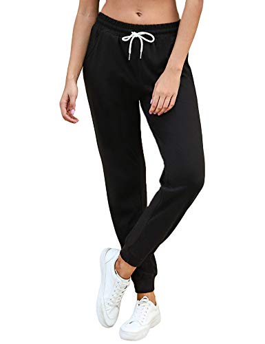 Aibrou Pantalones Chándal Raya Mujer Algodón Largos Pantalon para Deportivo Yoga Fitness Jogger Casual